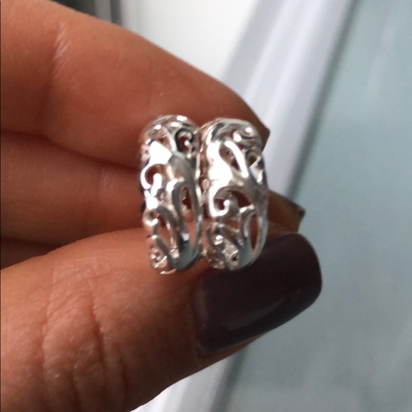 Silver hoops. - Picture 2 of 3